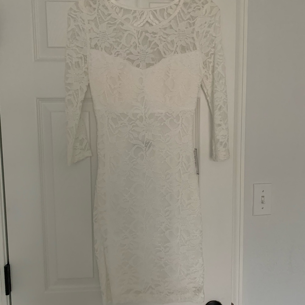 White lace formal dress